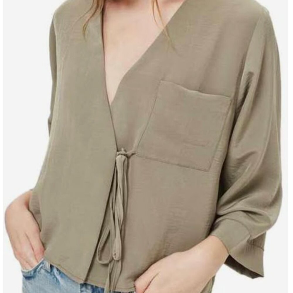 TOPSHOP Tara Wrap Blouse | Nordstrom